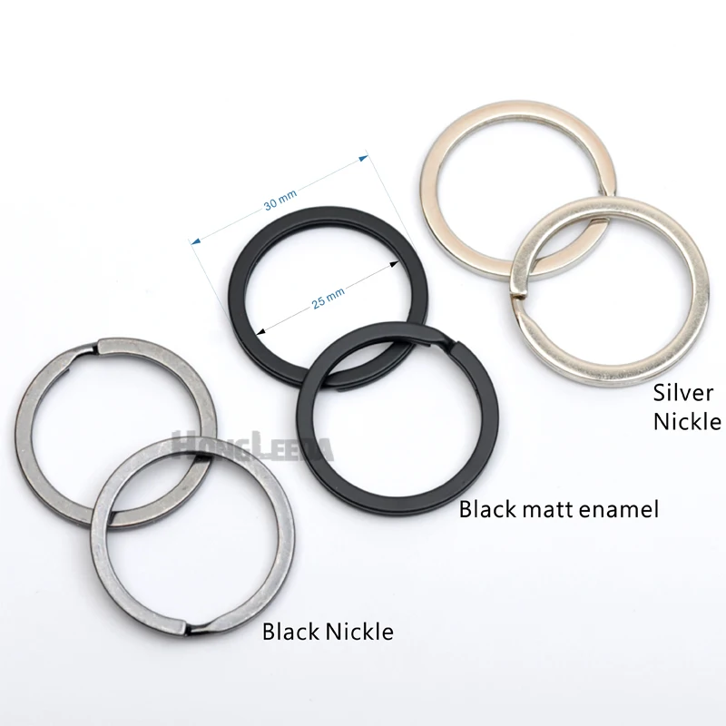 60pcs/lot 1inch 25mm metal flat Iron Round split KeyRing Key Holder Metal Keychain Accessories nickle black matt enamel RING001 | Дом и сад