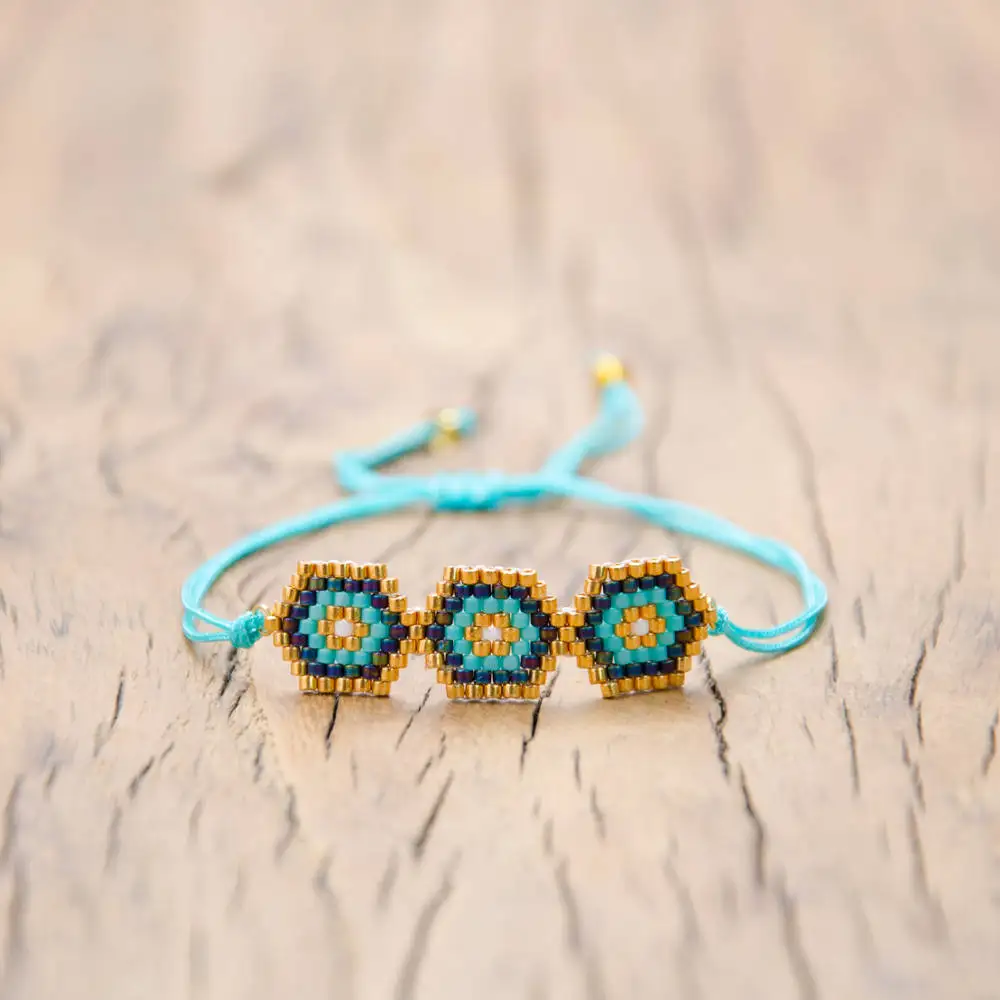Женский плетеный браслет Go2boho из цепочек в форме глаза ручной работы|Браслеты с