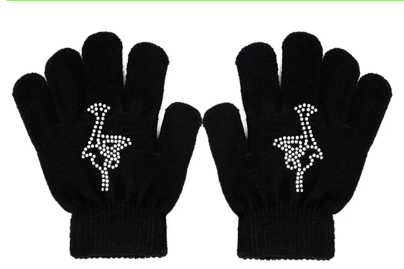 

Ice Man Magic Figure Skating Wrist Gloves Training Warm Hand Protector Thermal Safety For Kids Rhinestone Patins Random Style