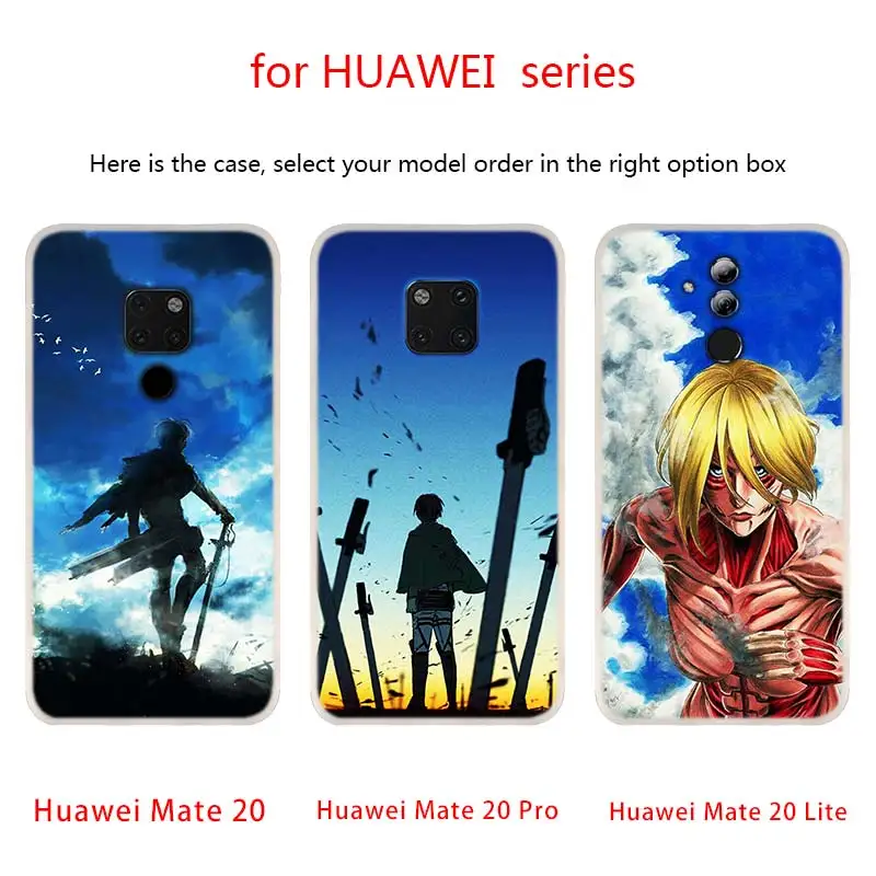 Чехлы с аниме атака на Титанов для телефонов Huawei Mate 30 20 10 Lite Pro Мягкий силиконовый