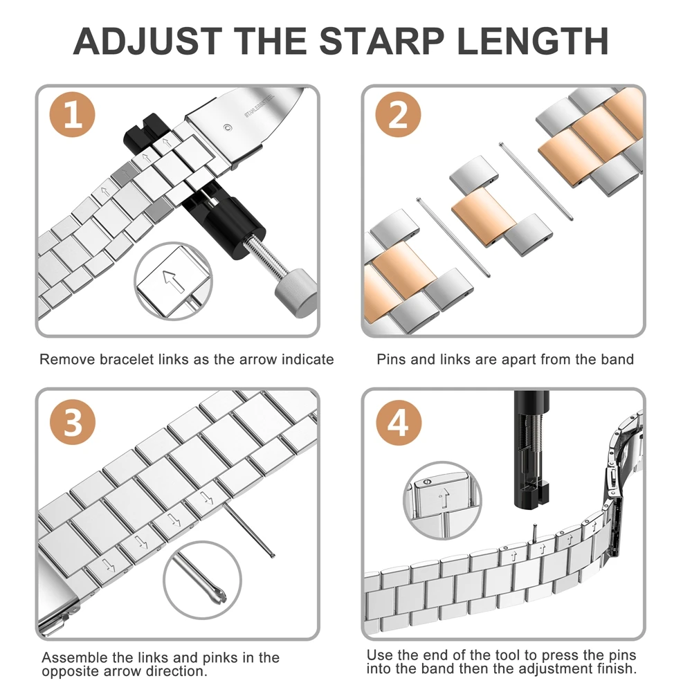 Ремешок Toyouths из нержавеющей стали для Apple Watch Band 38 мм 42 2019 металлический мужской и
