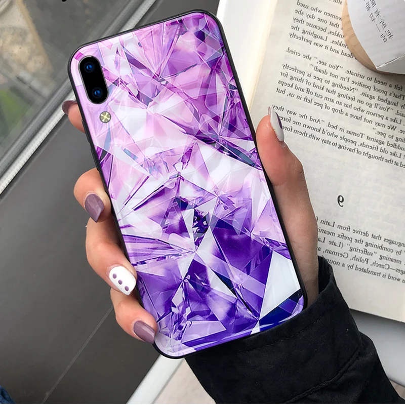 3D Алмазный дизайн для VIVO X21 чехол X21i X21S HD Plus Жесткий ПК + мягкие ТПУ чехлы телефонов