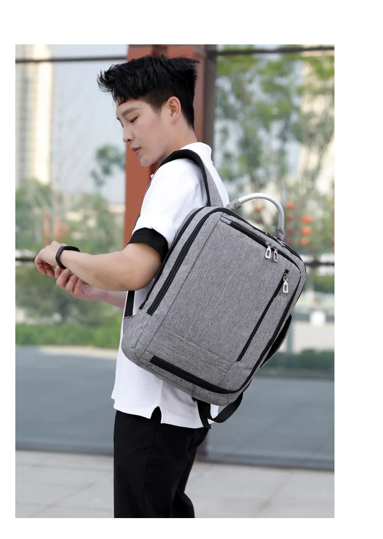 Men Backpack 15.6-inch Laptop Bag Large Capacity Multi-layer USB Charging Waterproof Business Leisure Travel Youth Backpack