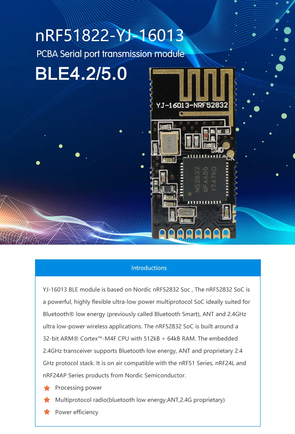 Тег iBeacon nRF52832 BLE 4,2 и 5,0 bluetooth Маяк низкой энергии и модуль eddystone