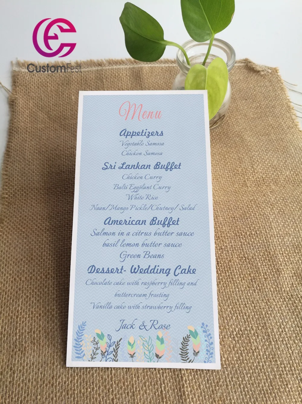 50 шт./лот персонализированное меню весеннее зеленое весь набор MU008|set|set greenset lot |