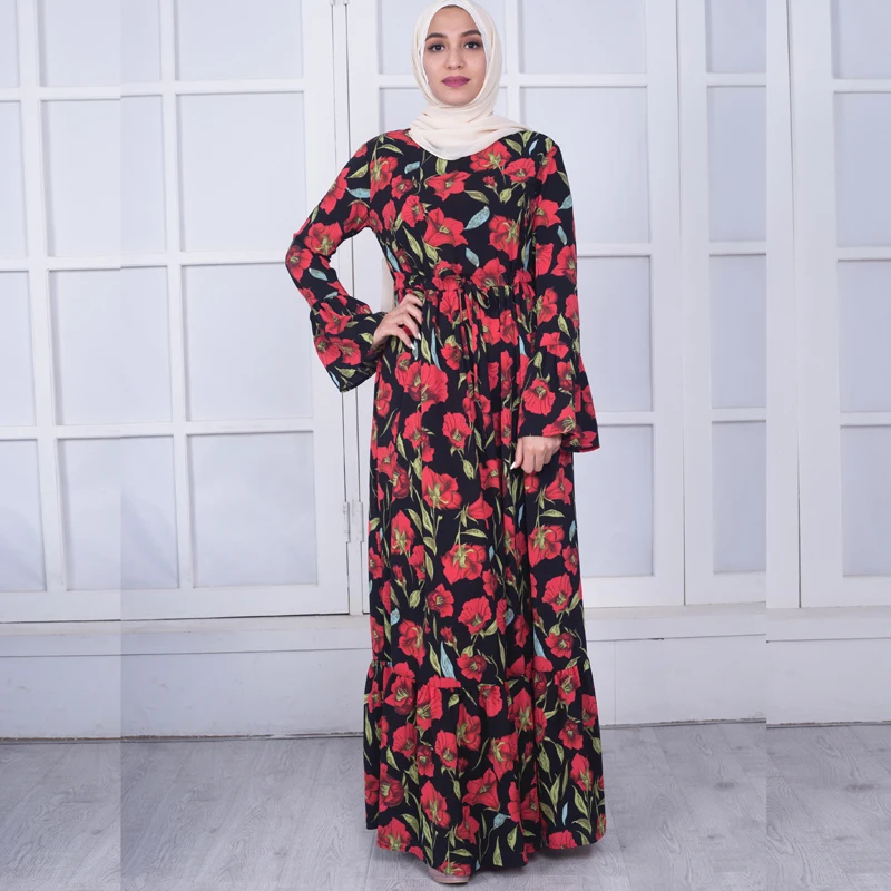 Женское длинное Бандажное платье Кафтан размера плюс арабское мусульманское из