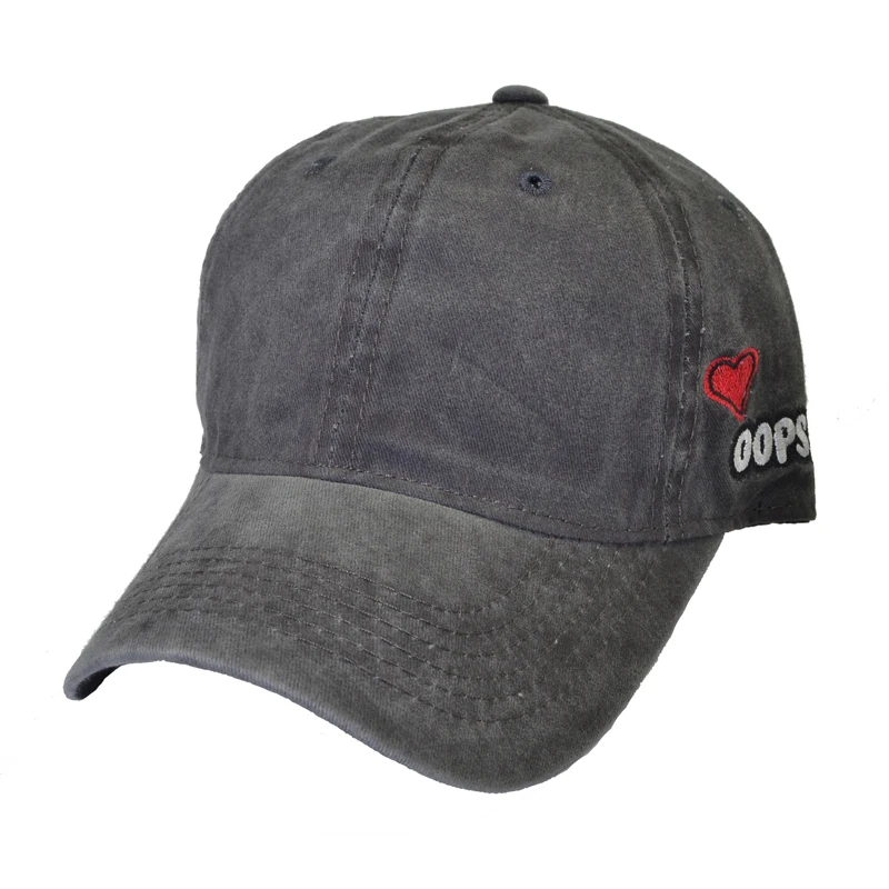 denim Dad Hat Solid Washed Baseball Caps Women Men Bad Hair Day OOPS Letter Embroidery Couple Heart Cap Trucker Hat