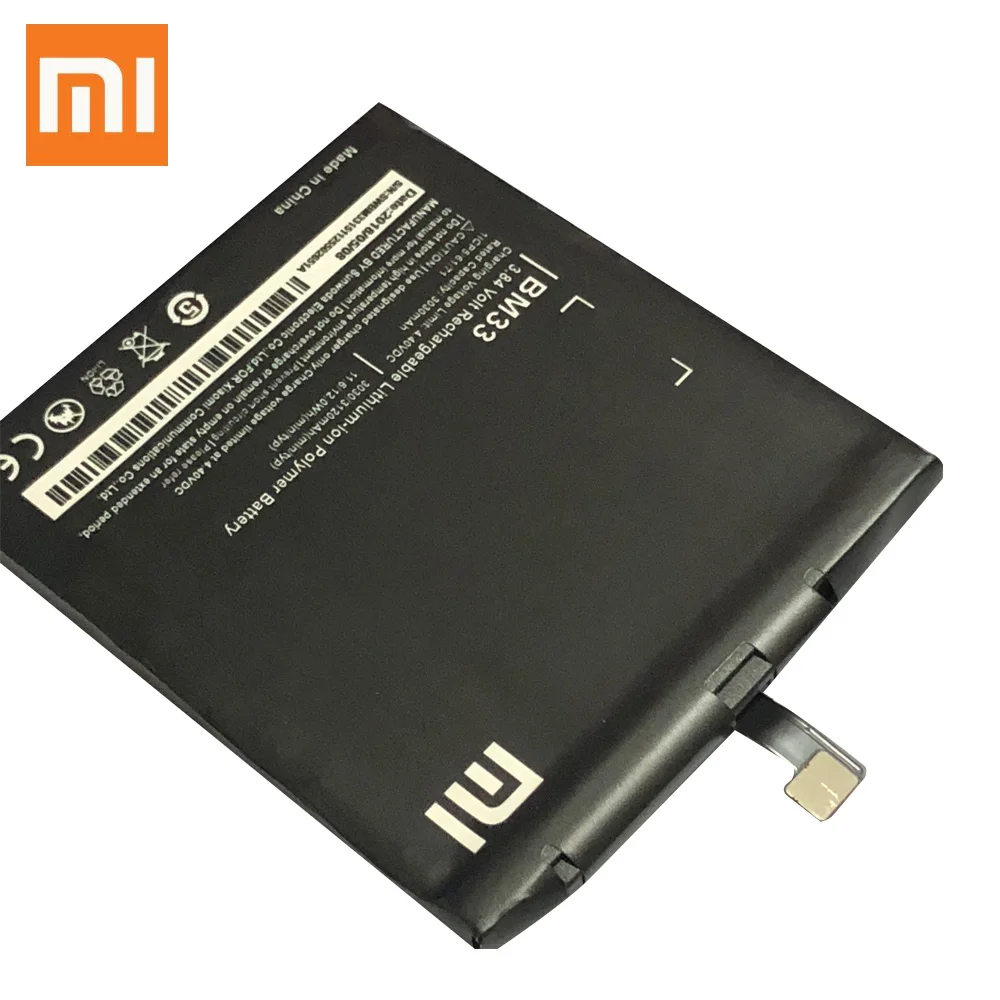 Xiao Mi Оригинальный аккумулятор для телефона BM33 XIaomi 4i Mi4i M4i 3120 мАч Сменные