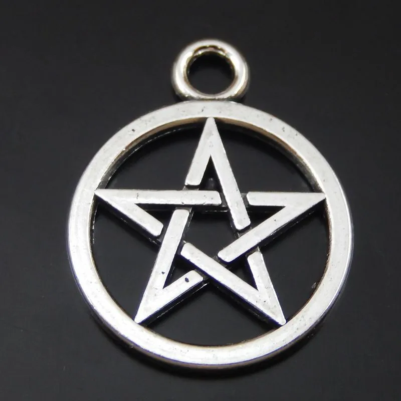 15PCS 26*20*1mm Antique Silver Alloy Pentagram Charms Pendant Jewelry Making 50063|charm pendant|pendants jewelry makingpentagram charm |