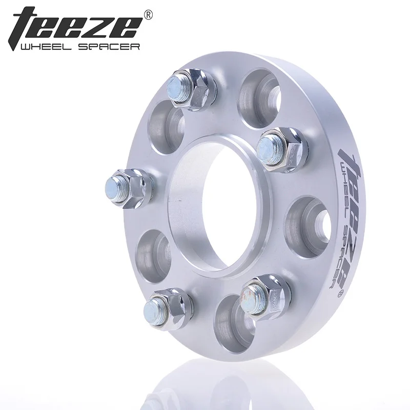 Silver - Thick 20mm TEEZE Автомобиль Стайлинг колеса Аксессуары 4,5 ''адаптеры колеса 5x114,3 CB 67,1 мм черные колесные прокладки для CX-9 Lancer Ceed 2 шт - Цвет: Silver - Thick 20mm