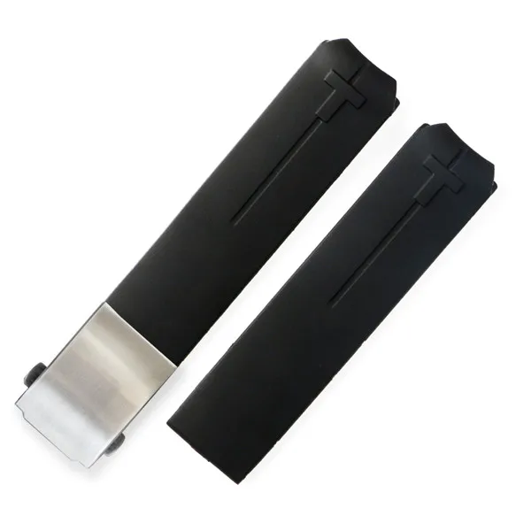 Black silver 20mm Силиконовые ремешки для часов 20 мм 21 мм для Tissot T013 T047 резиновый оранжевый ремешок T-Sport ремешок водонепроницаемый T013420A T047420A - Цвет ремешка: Black silver 20mm