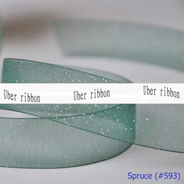 [IuBuFiGo] 1 1/2 &quot(38 мм) Серебряная Блестящая лента из органзы с принтом головные уборы