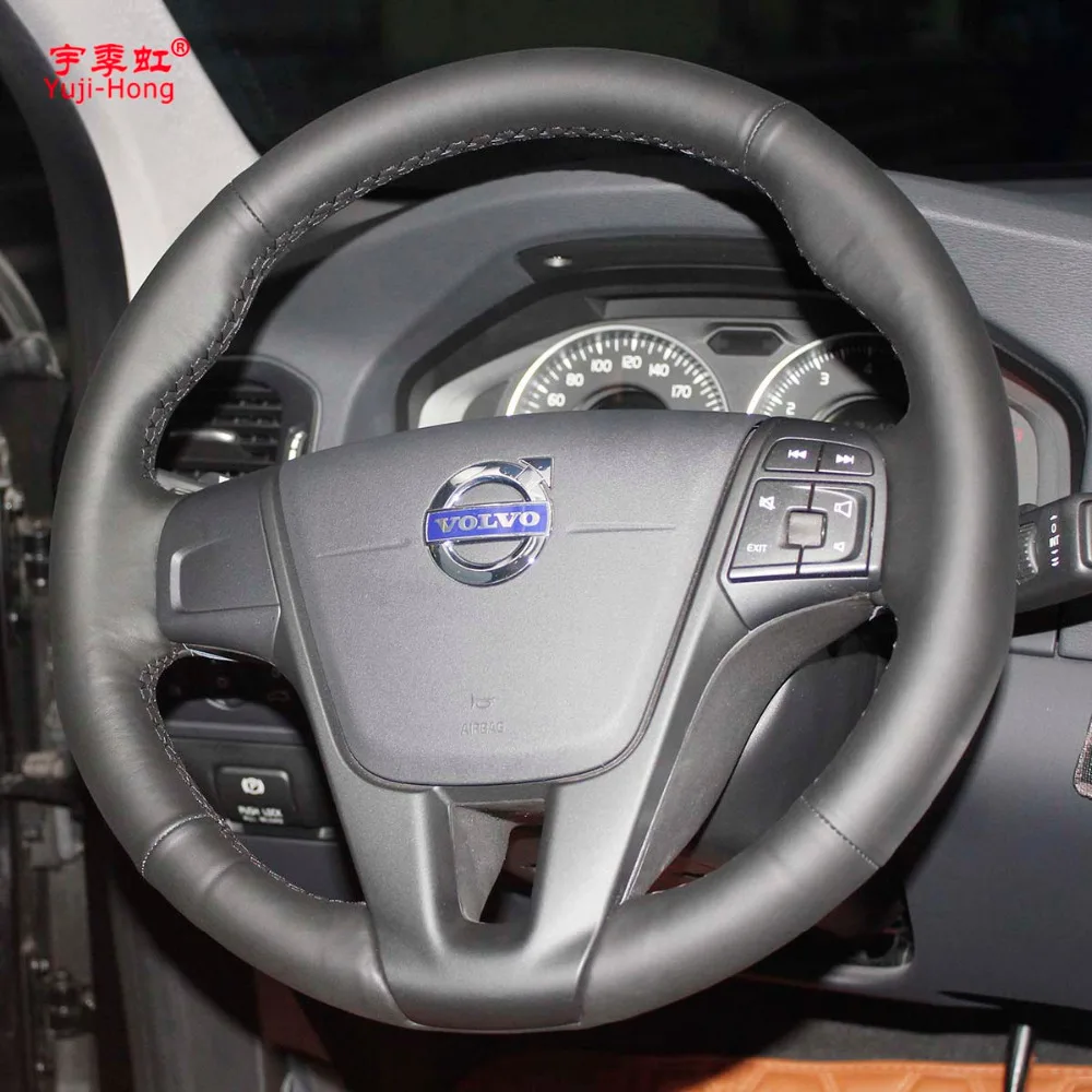 Yuji-Hong Чехлы рулевого колеса автомобиля чехол для VOLVO S60 2011- V40 V60 XC60 2013- Натуральная кожа авто чехол ручной работы