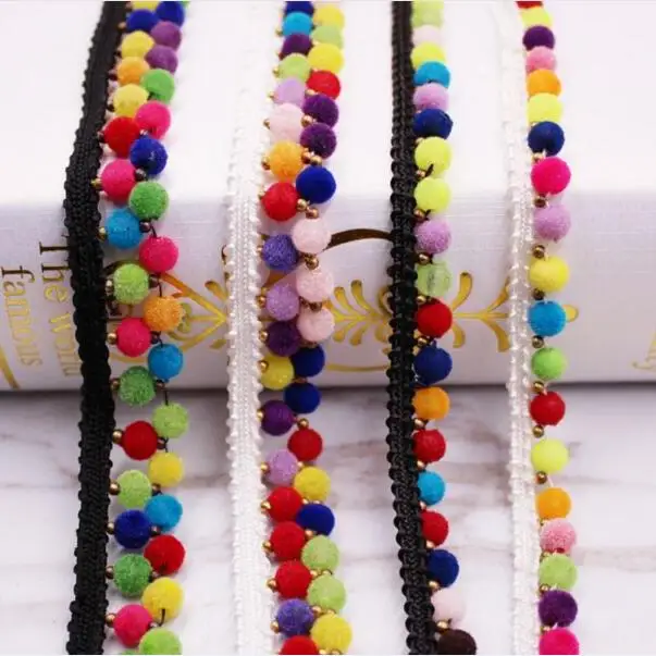 

10yd Tassel Lace Ribbon Pompom Trim Fabric DIY Lace Trimming Sewing Garment Shoes Bag Gift Crafts Materials Applique Accessories