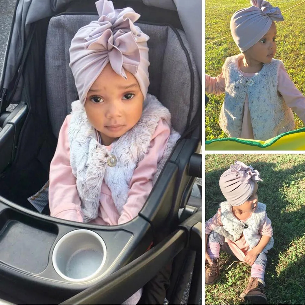 Children's Summer Hat Toddler Baby hats for girls Leopard Big Bowknot Flower Cotton Newborn Hospital Caps Christmas Gift | Детская