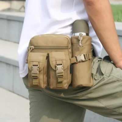 

Outdoor Military Tactical Camouflage Travel Sports Bicycle Water Bottle Kettle Holder Belt Camping Hiking Multi Waist Light Bag