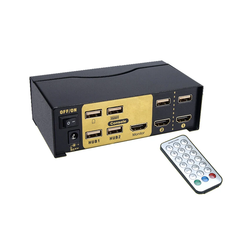 Usb hdmi kvm switch 2 в 1 USB HDMi переключатель для двух мониторов клавиатуры мыши с KVM