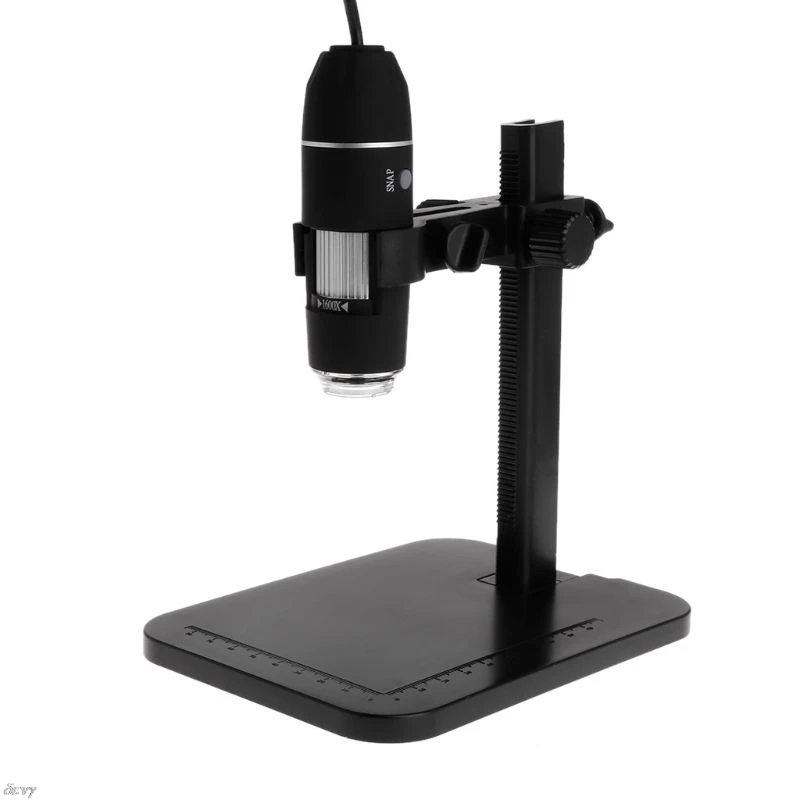 1600X 8LED USB цифровой микроскоп Лупа камера эндоскоп с кронштейном линейки