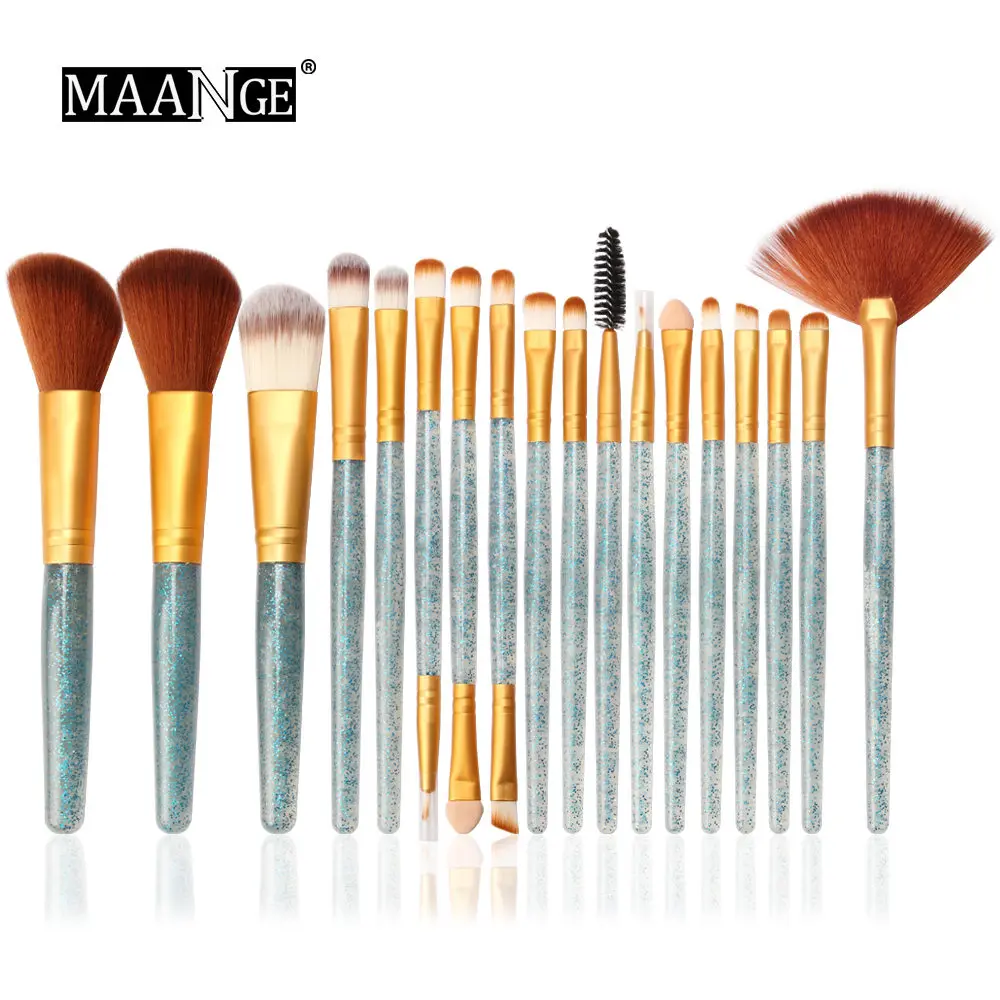 18pcs-C 4-20 шт цветные кисти для макияжа набор хрустальных ручек тональная пудра консилер тени для век Красота Макияж Кисти pincel maquiagem - Handle Color: 18pcs-C
