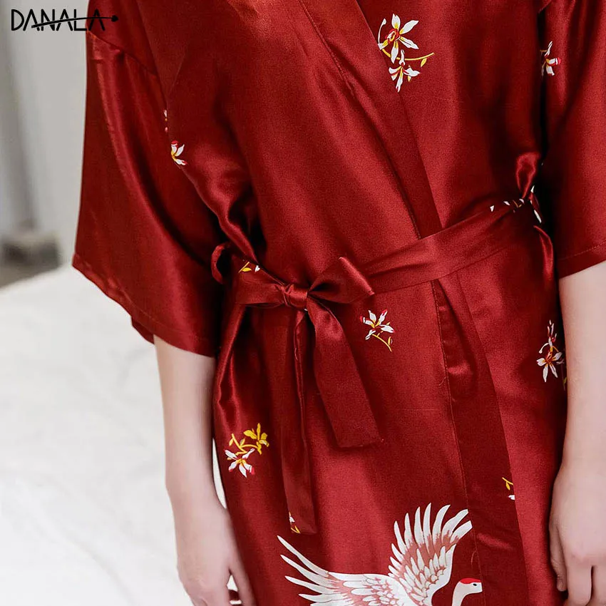 Женское шелковое атласное платье для сна DANALA освежающий ночной халат Vogue с