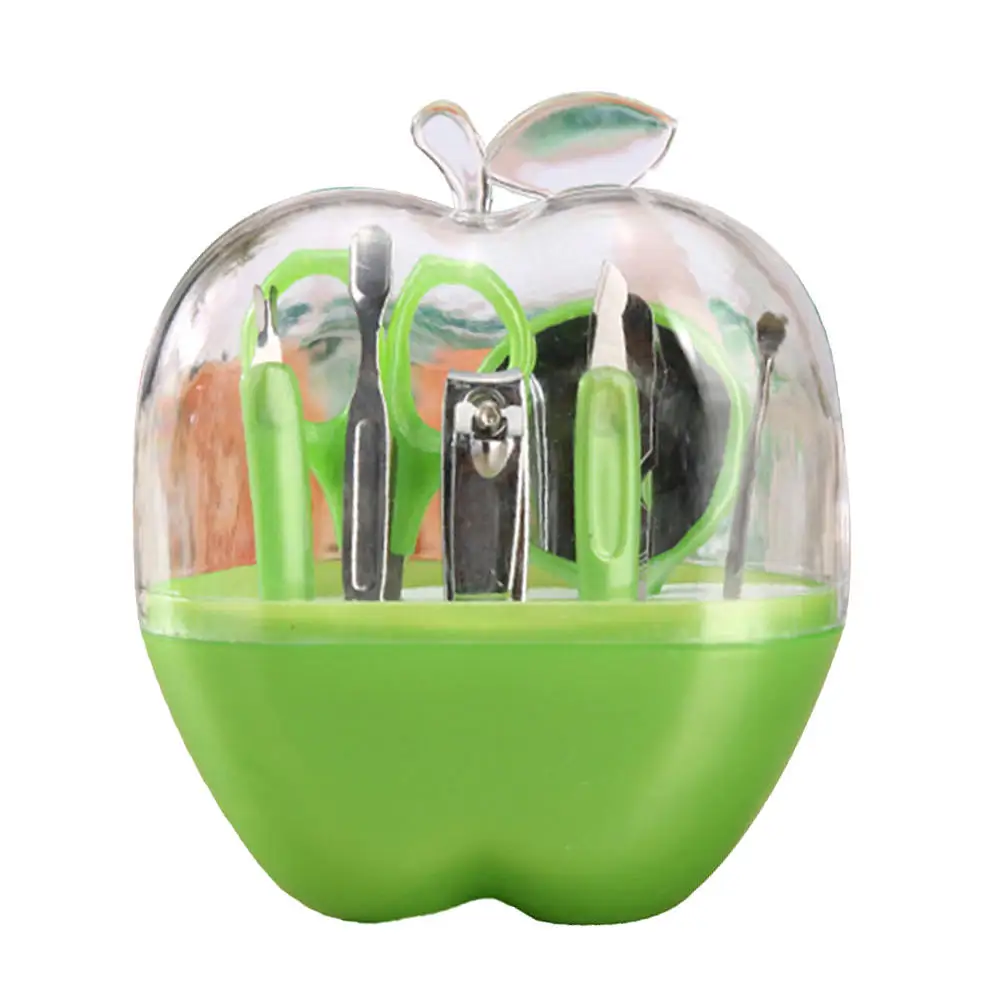 Green-8pcs маникюрный педикюрный набор для ногтей профессиональный стальной педикюрный набор ножницы для ногтей набор для ухода за путешествием - Цвет: Белый