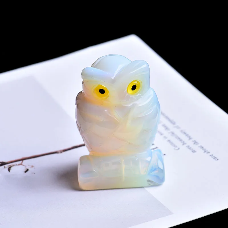 Artificial opal owl 1 шт Природный кристалл каменной Красочные Сова может использоваться для украшения дома украшения комнаты украшения DIY подарок ювелирные изделия - Цвет: Artificial opal owl
