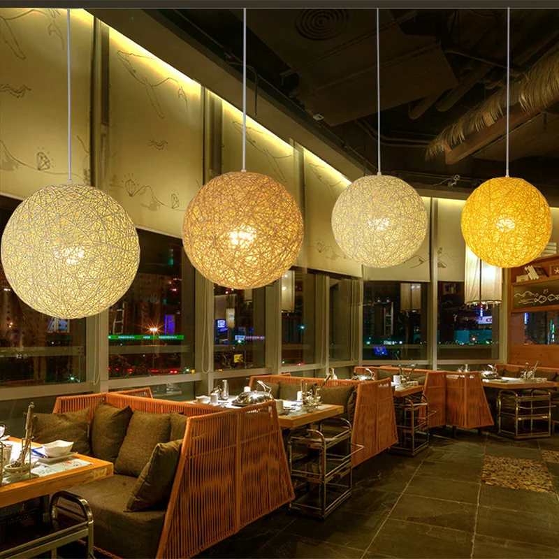 Шар Стиль Европейская мода цветная столовая свет Сельский подвесной светильник