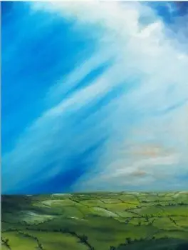 

Hand Painted Oil Painting The Quilt Of Ireland-Landscape Oil Paintings-Modern Canvas Art Wall Decor