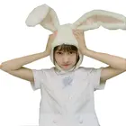 Популярный костюм кролика для девочек повязка на голову, плюшевый кролик с ушами обручи белое с заячьими ушками повязка на голову, подарки для женщин, фотографический инструмент монопод для селфи