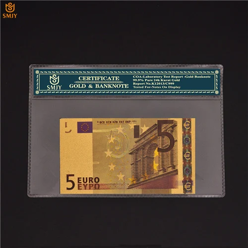 5 Euro-COA Евро банкнота 5 евро бумага деньги мир купюр валюта для сбора с КоА рамкой и Бизнес подарки - Цвет: 5 Euro-COA