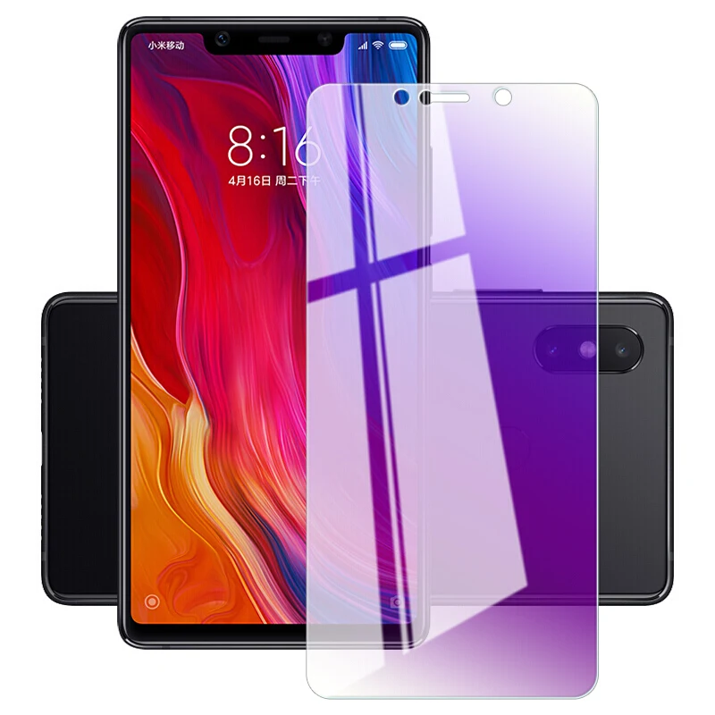 EXUNTON 2.5D 9H фиолетовое анти синее закаленное стекло для Xiaomi mi 8 8SE Lite Pro 8Lite 8Pro