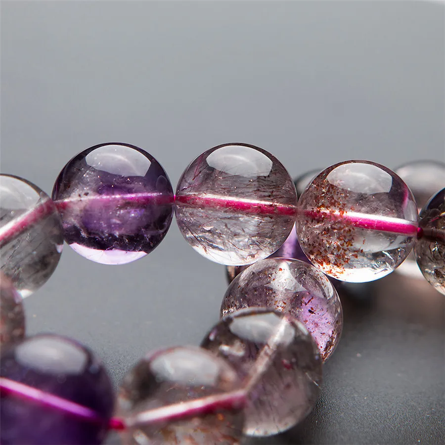 

14mm 100% Genuine Natural Bracelet Super Seven Melody Stone Bracelets For Women Female Stretch Round Bead Bracelet Drop Shipping