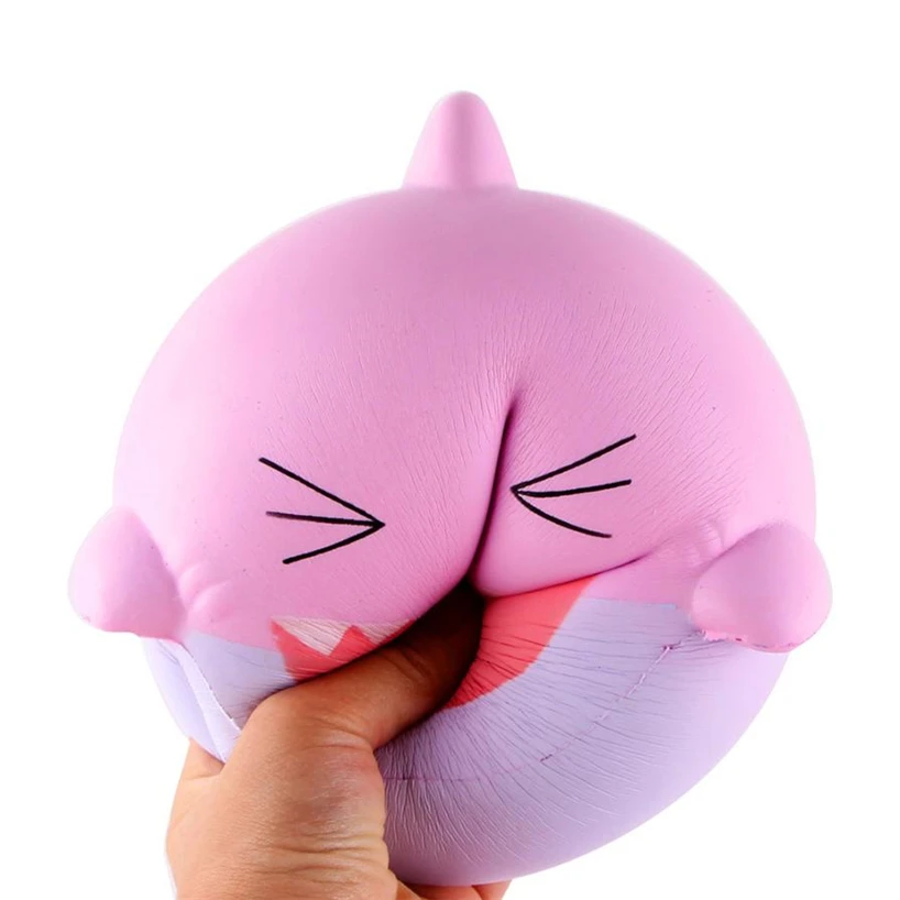 Mochi Squishy15cm розовая Милая Веселая Акула Ароматизированная мягкая медленно