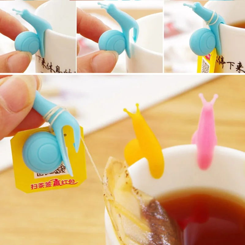 Силиконовый держатель для чайных пакетиков в виде улитки 6 шт./лот|gift gifts|gift cutegift