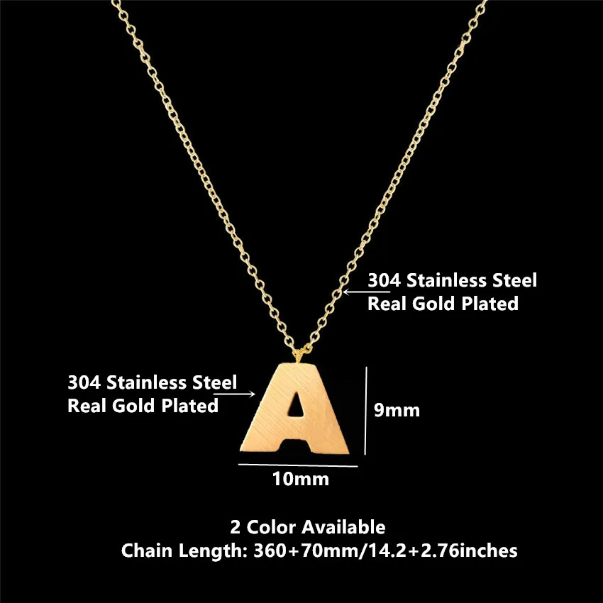 

Wholesale 10pcs/lot 26 Uppercase Letter Best Friend Necklace Stainless Steel Capital Alphabet Pendant Necklace Women Men Jewelry