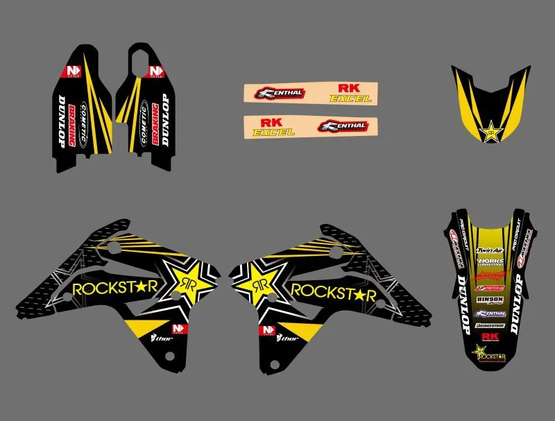 Звездные новые наклейки EAM графические Фоновые для Suzuki RMZ450 0591 2007 RMZ 450 |stickers for