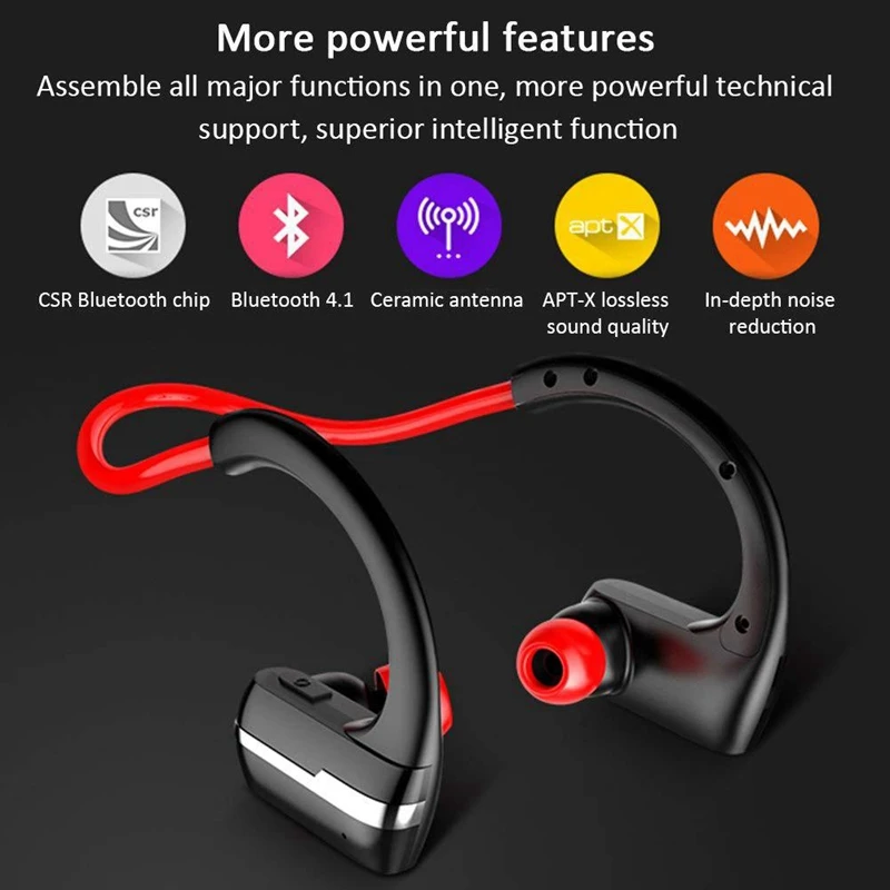 Беспроводные Bluetooth наушники спортивные гарнитура автоматически складывающаяся