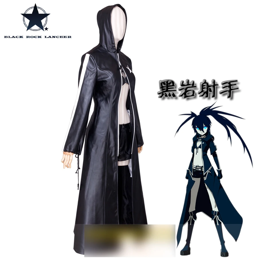 PU кожа на заказ Аниме Vocaloid Мику Black Rock Shooter PV форма Косплэй костюм полный комплект Хэллоуин костюм для Для женщин