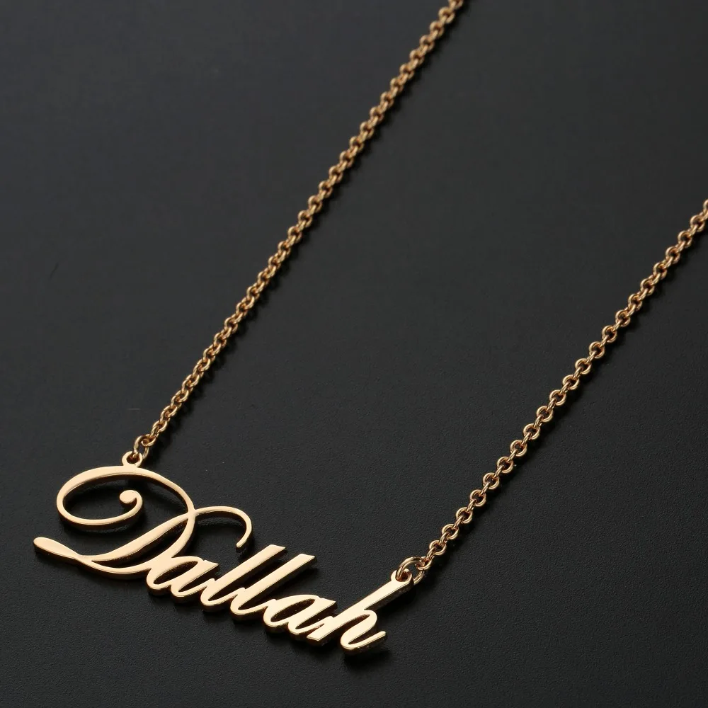 Stainless Steel Personalized Custom Necklaces Name Necklace Gold silver rose gold Nameplate Pendant Choker gift for love | Украшения и