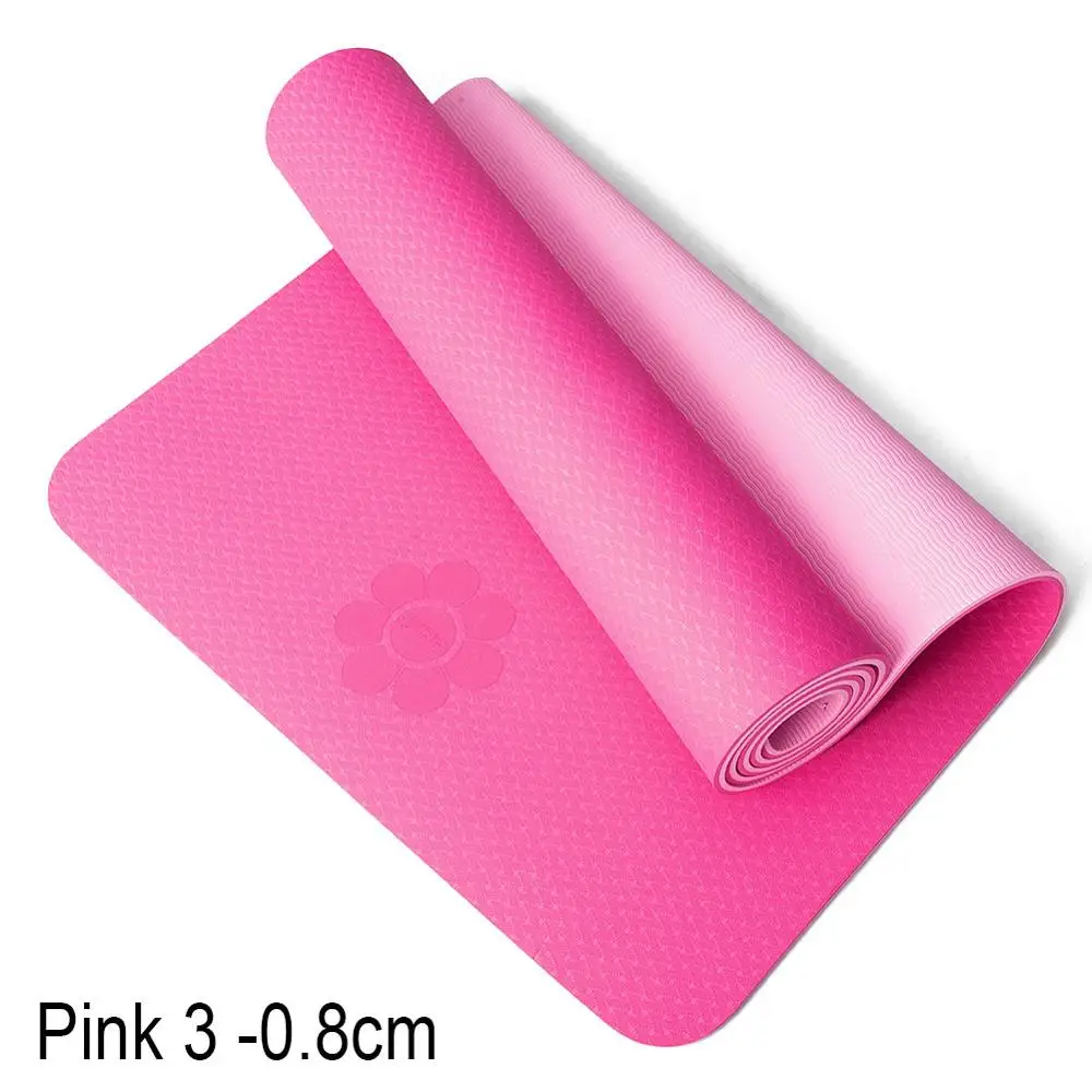 Pink 3 Коврик для йоги один двойной цвет нескользящий тпе упражнения для занятий спортом, пилатеса коврик для Фитнес тренажерный зал дома безвкусный Pad 6 мм/8 мм - Цвет: Pink 3