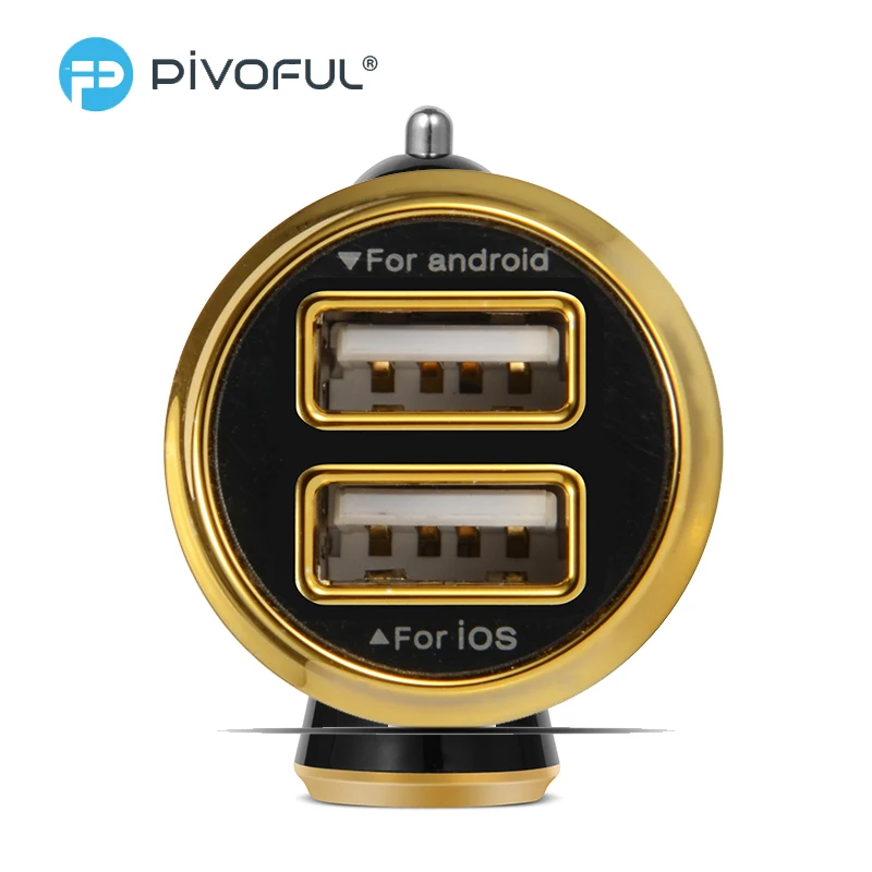Pivoful 2 Port Output USB Car Charger For Samsung Galaxy S8 9 Xiaomi Phone Tablet Fast iPhone 8 7 6 5 Huawei Honor | Мобильные