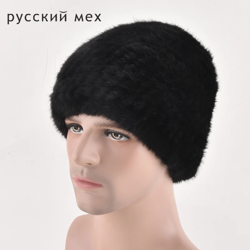 Мужские зимние шапки женские повседневные из натурального меха норки меховые