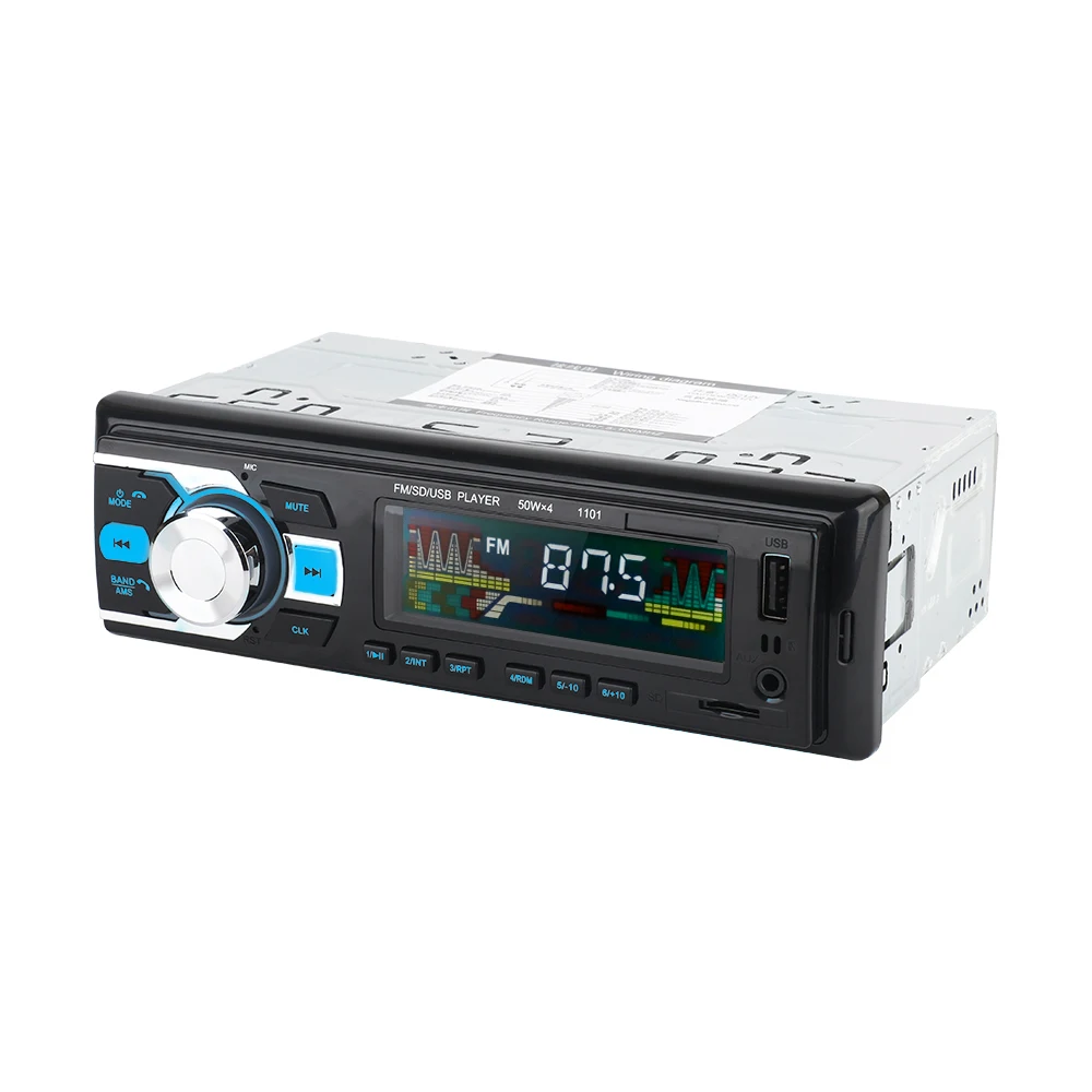 Bluetooth автомобильный стерео радио MP3 плеер Поддержка BT/FM/USB/SD Пульт дистанционного управления 12 В 1din Авторадио Hands-free время вызова дисплей
