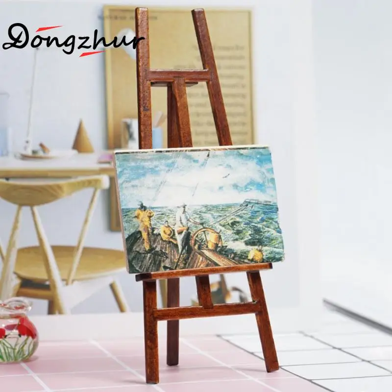 Dongzhur миниатюрный кукольный домик мебель мольберт 1:12 Деревянный Мини портрет