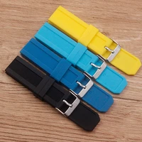 watch accessories silicone strap waterproof and sweatproof mens and womens watch belt 22mm pin buckle