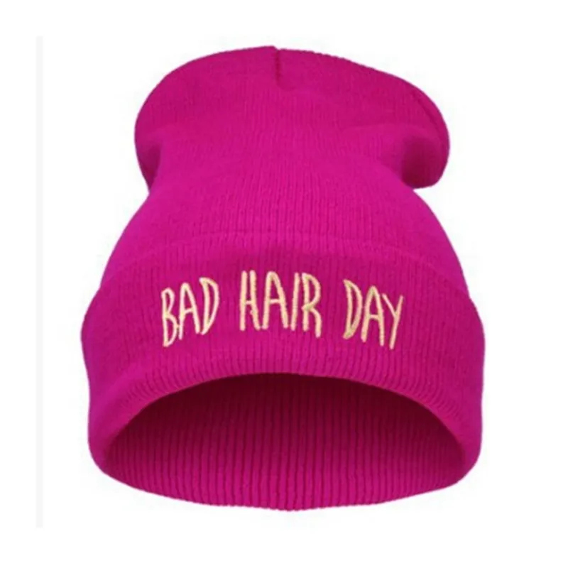 12 Шапочка Bad Hair Day Beanie шапка женский из смеси хлопка с буквенным принтом вязаная зимняя шапка хип-хоп шапки кепки s дешево - Цвет: 12