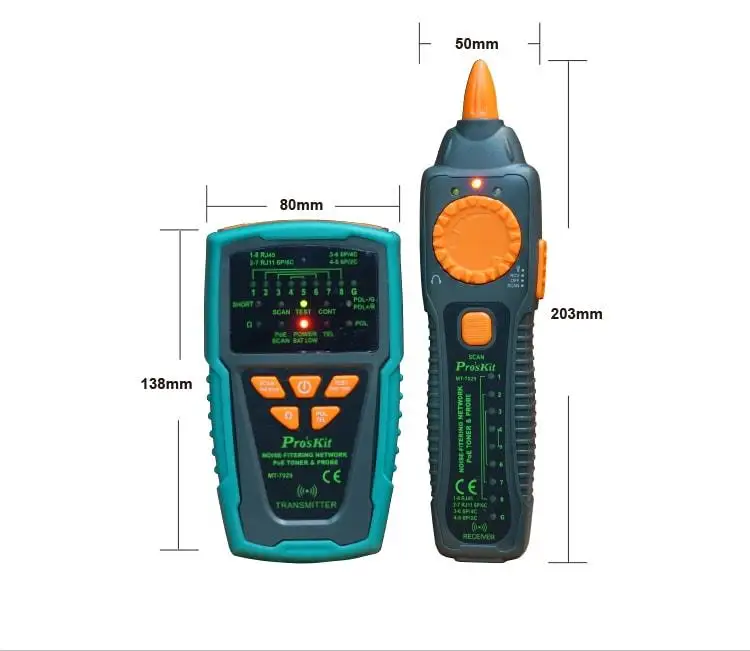 Pro'skit MT-7029-C анти-помехи аудио сети POE проверки линии сетевой кабель тестер для провода телефонной линии детектор трекер