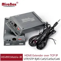Cat5/Cat6/Cat6e Ethernet Cable Matrix HDMI Extender Support Cascade N*N Over ip 3.5mm Audio Extractor IR Matrix HDMI Extender