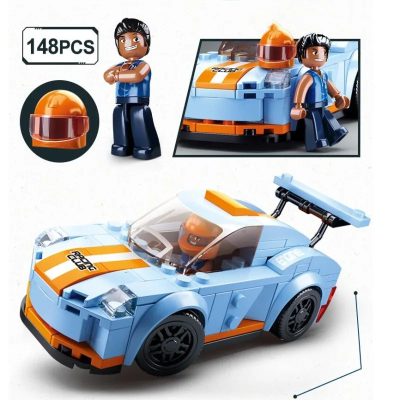 Спортивный автомобиль клуб Compatibie Строительные блоки Набор игрушек Сделай Сам