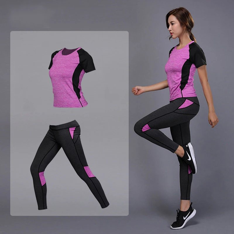 Женский комплект из 2 предметов для йоги одежда фитнеса спортзала бега тенниса